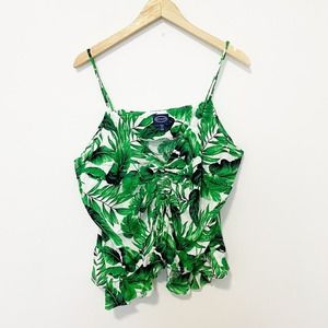 Scoop Palm Leaf Tree Print Crop Top Size XXXL